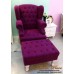 โซฟา Wing Chair สไตล์วินเทจ ผลิตจากผ้ากำมะหยี่อย่างดี ขาสิงห์ พร้อมที่วางเท้า สามารถเปลี่ยนสีและลายผ้าได้